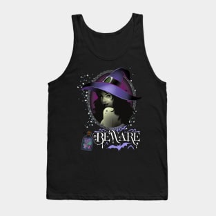 Magic Witch Tarot cards Beware potion witchy hat Witchcraft astrology Halloween Tank Top